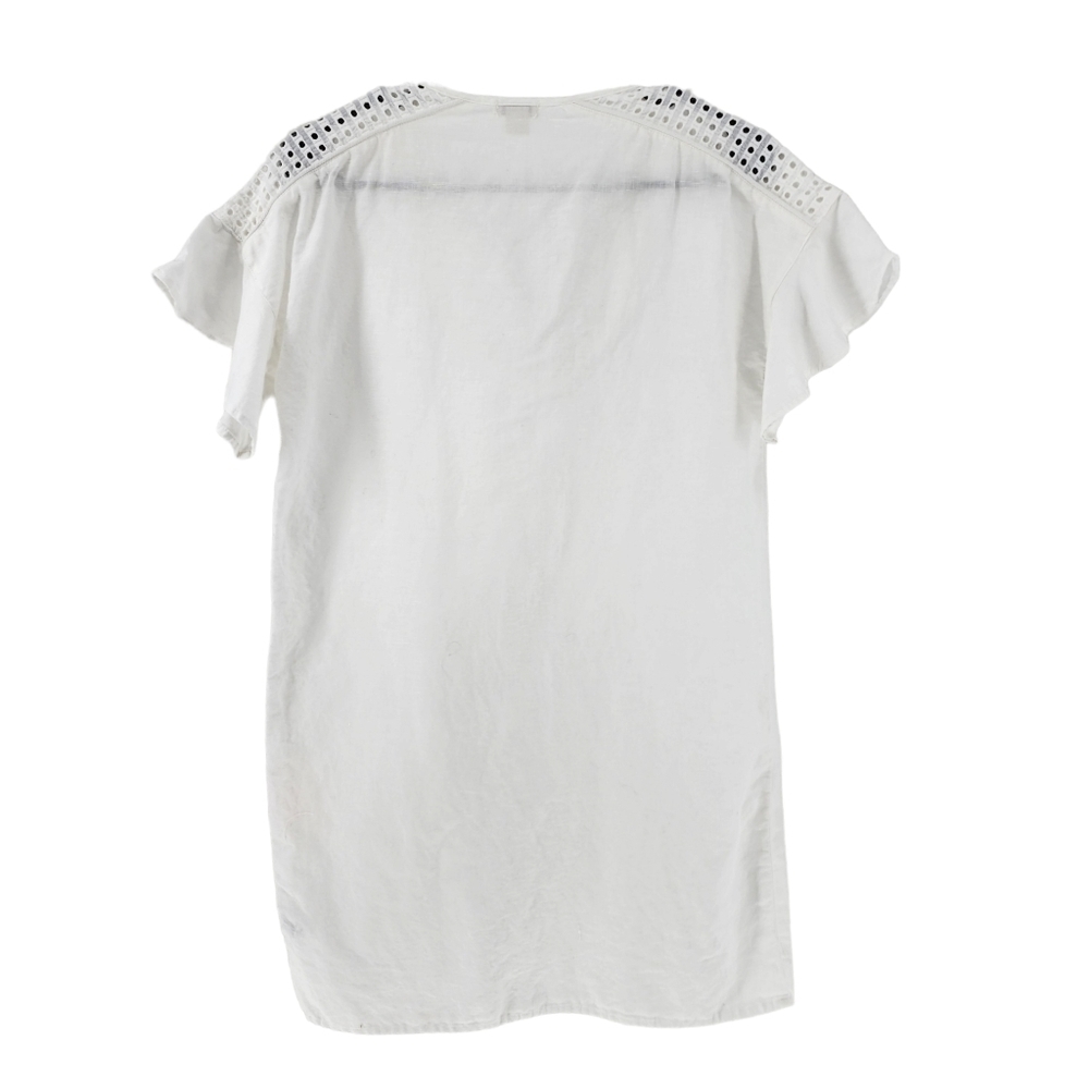 J. Crew Women's White Eyelet Flutter-Sleeve Beach Tunic - XS - Picture 5 of 6
